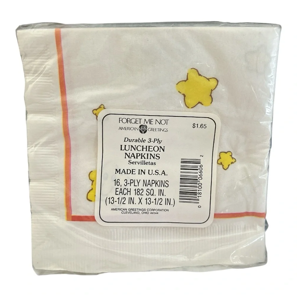 NOS Vintage Care Bears 1st Birthday Napkins from American Greetings